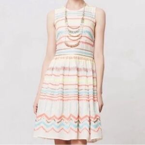 Plenty By Tracy Reese Sunglow Stripes Embroidered Dress
